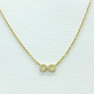 Gold plated 18 k zircon infinite necklace